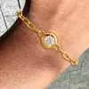 2.7ct Round Cut Pendant Link Chain Bracelet