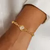 2.7ct Round Cut Pendant Link Chain Bracelet