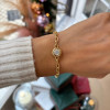 2.7ct Round Cut Pendant Link Chain Bracelet