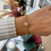 2.7ct Round Cut Pendant Link Chain Bracelet