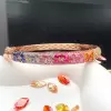 6ctw Round Cut Multicolor Sapphire Paved Rainbow Bangle