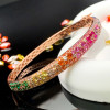 6ctw Round Cut Multicolor Sapphire Paved Rainbow Bangle