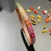 6ctw Round Cut Multicolor Sapphire Paved Rainbow Bangle
