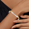 Bezel Set White Sapphire Modern Simple Bangle
