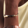 Bezel Set White Sapphire Modern Simple Bangle