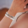 3ctw White Sapphrie Modern Mechanical Style Bold Unisex Bangle