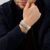 3ctw White Sapphrie Modern Mechanical Style Bold Unisex Bangle