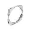 3ctw White Sapphrie Modern Mechanical Style Bold Unisex Bangle