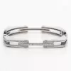 3ctw White Sapphrie Modern Mechanical Style Bold Unisex Bangle