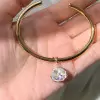5ct Oval Cut White Sapphire Dangle Simple Bangle