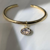 5ct Oval Cut White Sapphire Dangle Simple Bangle