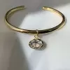 5ct Oval Cut White Sapphire Dangle Simple Bangle
