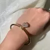 5ct Oval Cut White Sapphire Dangle Simple Bangle