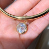 5ct Oval Cut White Sapphire Dangle Simple Bangle