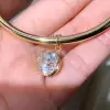 5ct Oval Cut White Sapphire Dangle Simple Bangle