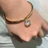 5ct Oval Cut White Sapphire Dangle Simple Bangle