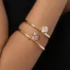 5ct Oval Cut White Sapphire Dangle Simple Bangle