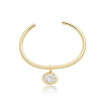 5ct Oval Cut White Sapphire Dangle Simple Bangle