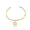 5ct Oval Cut White Sapphire Dangle Simple Bangle