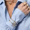 5ct Oval Cut White Sapphire Dangle Simple Bangle