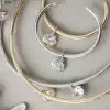 5ct Oval Cut White Sapphire Dangle Simple Bangle