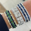 48ctw Round and Baguette Cut Wide Bold Bracelet