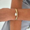 3ct Pear Cut White Sapphire Modern Simple Bangle