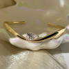 3ct Pear Cut White Sapphire Modern Simple Bangle