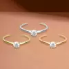 7ct Round Cut White Sapphire Modern Simple Cuff Bangle