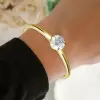 7ct Round Cut White Sapphire Modern Simple Cuff Bangle