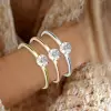 7ct Round Cut White Sapphire Modern Simple Cuff Bangle