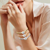 7ct Round Cut White Sapphire Modern Simple Cuff Bangle