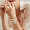 7ct Round Cut White Sapphire Modern Simple Cuff Bangle