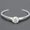 7ct Round Cut White Sapphire Modern Simple Cuff Bangle