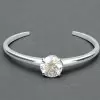 7ct Round Cut White Sapphire Modern Simple Cuff Bangle