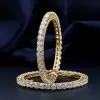30ctw Round Cut Two Tone Eternity Bangle