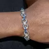 6ctw Baguette Cut Blue Sapphire Infinity Bracelet