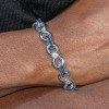 6ctw Baguette Cut Blue Sapphire Infinity Bracelet