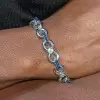 6ctw Baguette Cut Blue Sapphire Infinity Bracelet