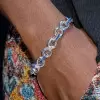 6ctw Baguette Cut Blue Sapphire Infinity Bracelet