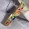 6ctw Scattered Paved Multicolor Sapphire Rainbow Starry Bangle