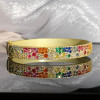 6ctw Scattered Paved Multicolor Sapphire Rainbow Starry Bangle