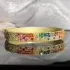 6ctw Scattered Paved Multicolor Sapphire Rainbow Starry Bangle