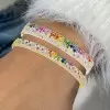 6ctw Scattered Paved Multicolor Sapphire Rainbow Starry Bangle