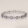 14ctw Asscher Cut Two Tone Vintage Tennis Bracelet