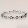 14ctw Asscher Cut Two Tone Vintage Tennis Bracelet