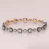 14ctw Asscher Cut Two Tone Vintage Tennis Bracelet