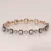 14ctw Asscher Cut Two Tone Vintage Tennis Bracelet