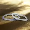 14ctw Multicolor Sapphrie Paved Square Bangle