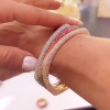 14ctw Multicolor Sapphrie Paved Square Bangle
